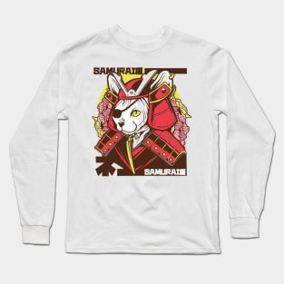 SAMURAI JAPANESE CAT Long Sleeve T-Shirt